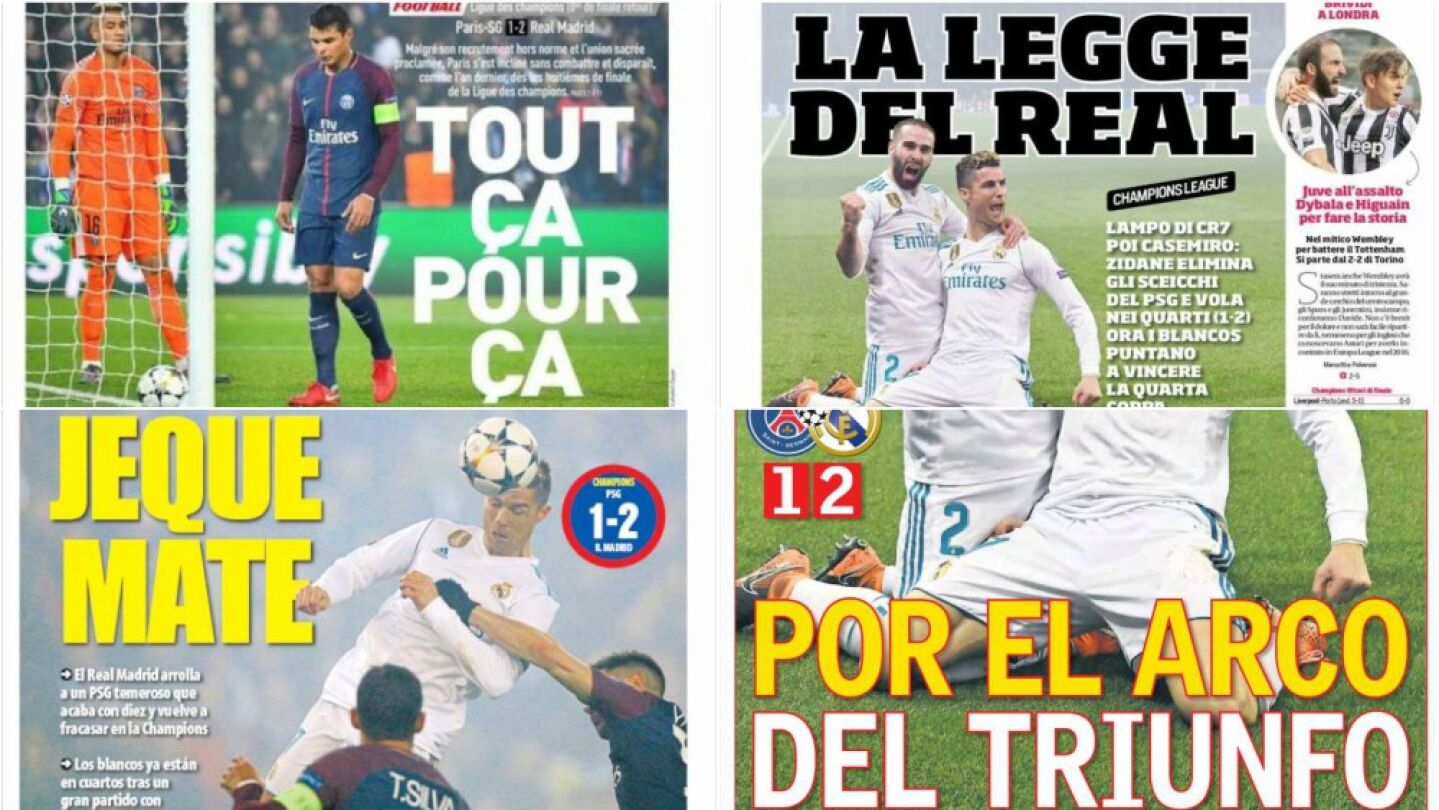Las portadas de los medios tras la eliminaci&oacute;n del PSG