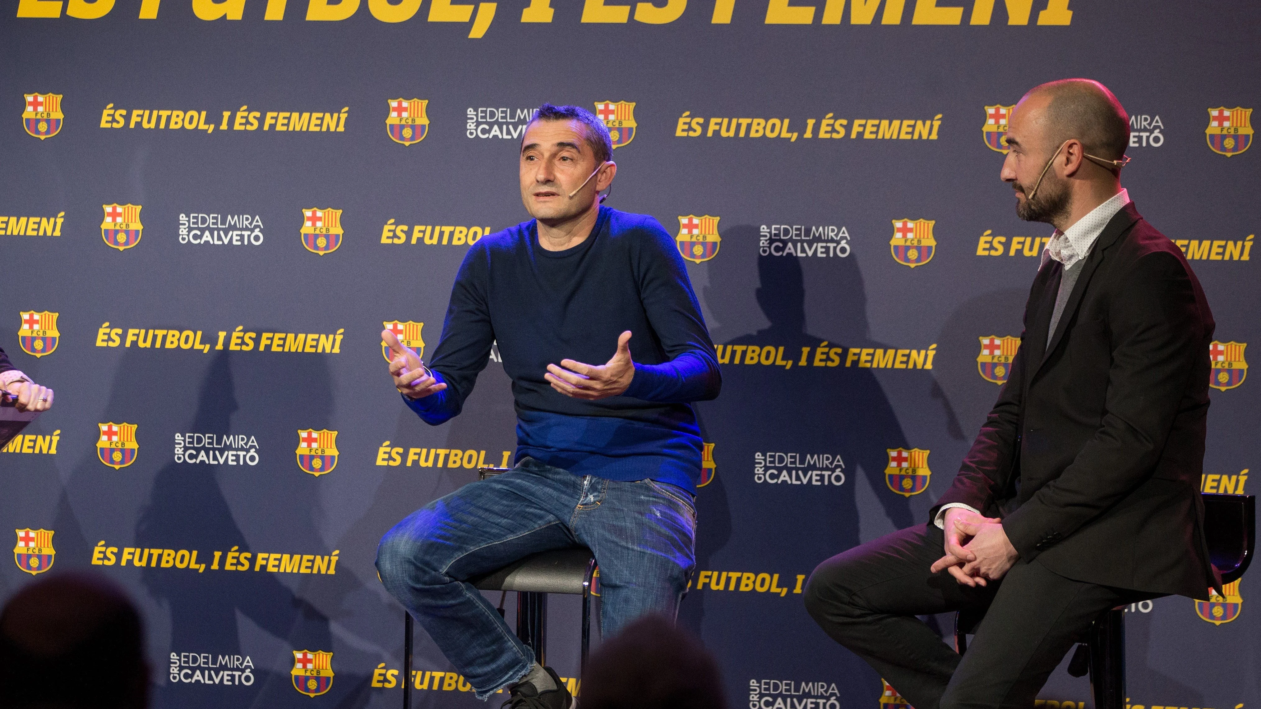 Ernesto Valverde, durante la jornada monográfica dedicada al deporte femenino