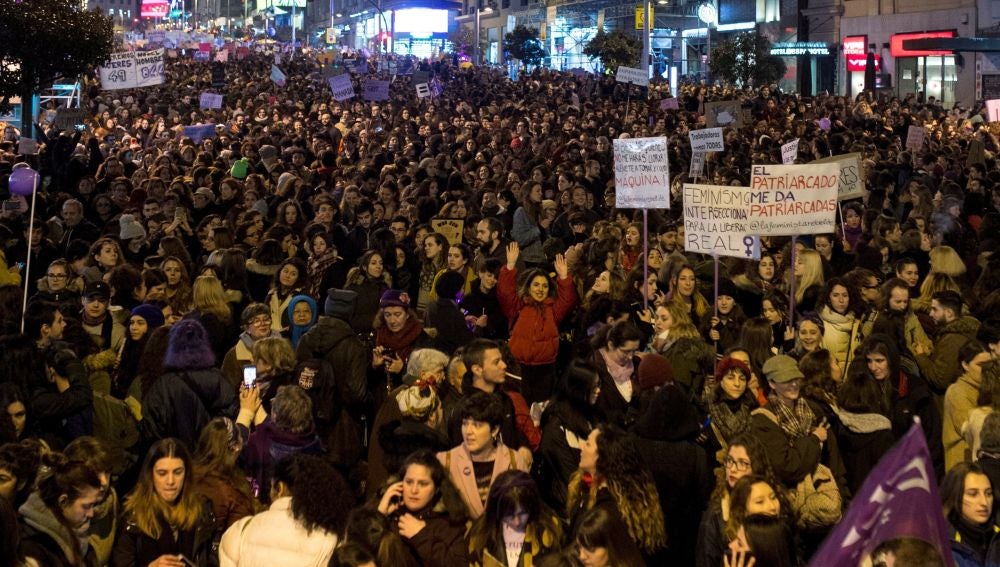 Manifestación por la huelga feminista del 8M en Madrid