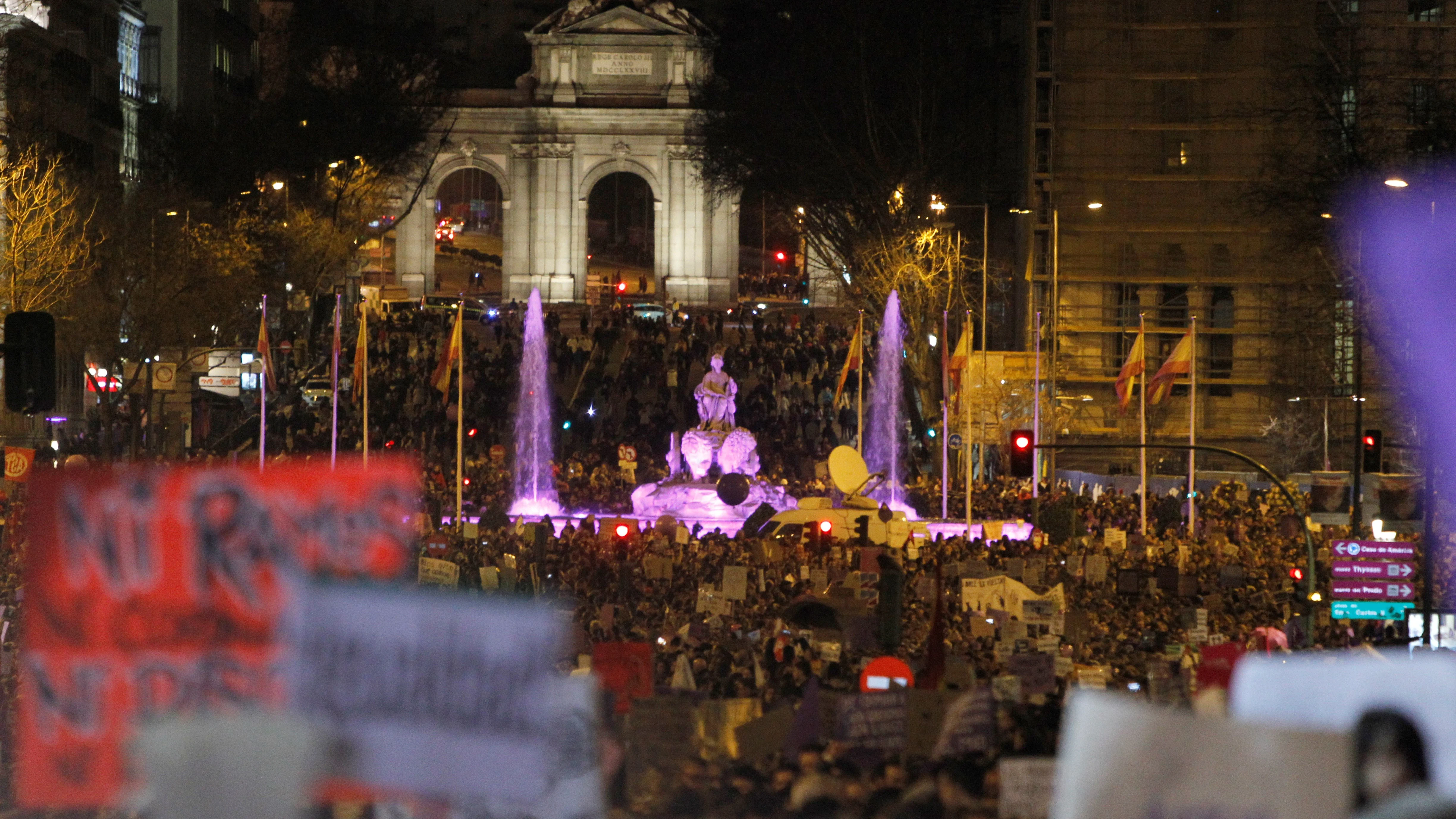 Manifestación en Madrid coincidiendo con el Día Internacional de la Mujer