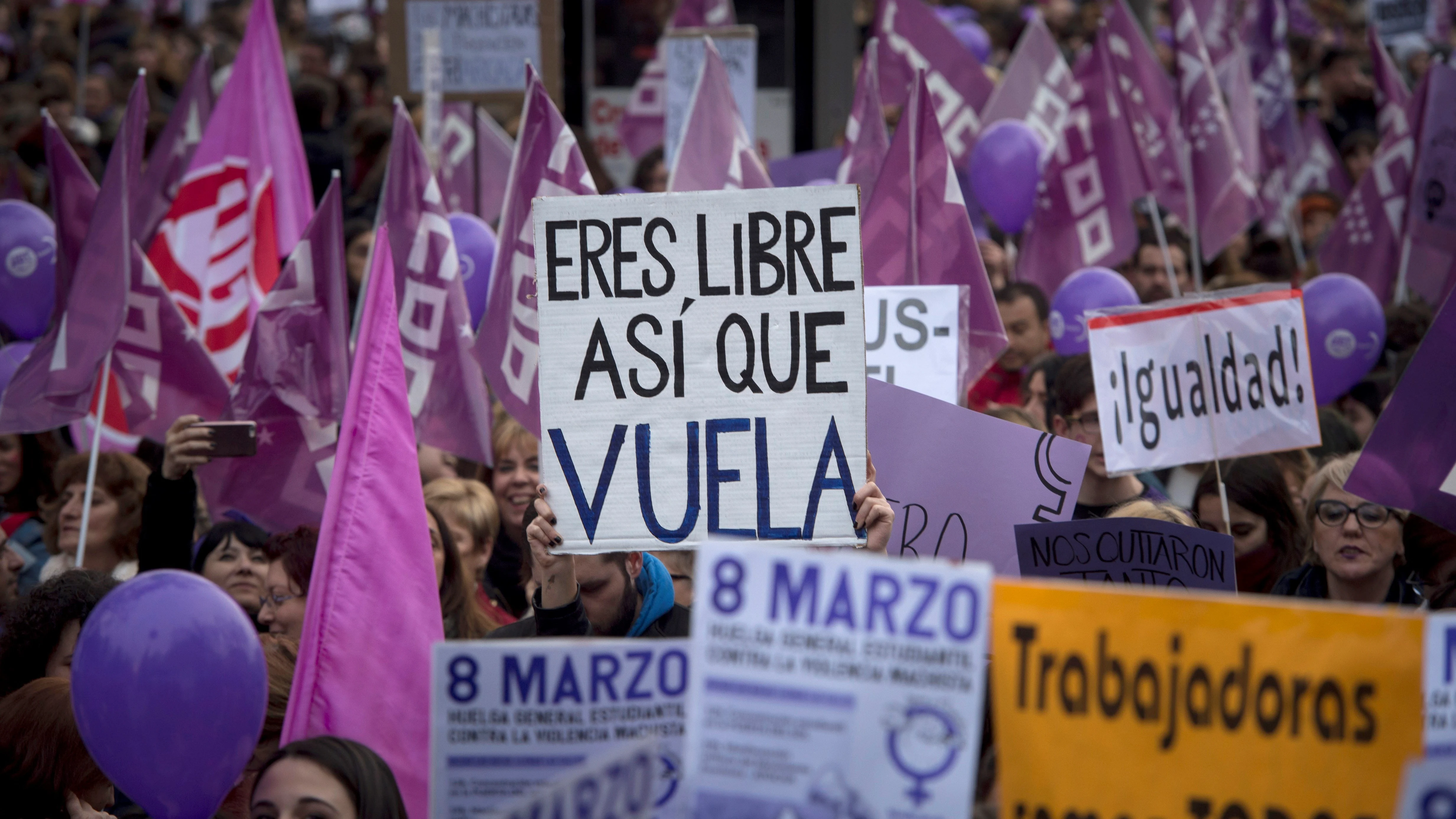 CCOO y UGT tildan de "éxito histórico" la huelga feminista y cifran el seguimiento en 5,9 millones de trabajadores