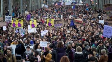 Manifestación feminista por la huelga del 8M de 2018 en España