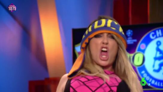 La euf&oacute;rica celebraci&oacute;n de Anna Simon tras la victoria del Bar&ccedil;a ante el Chelsea