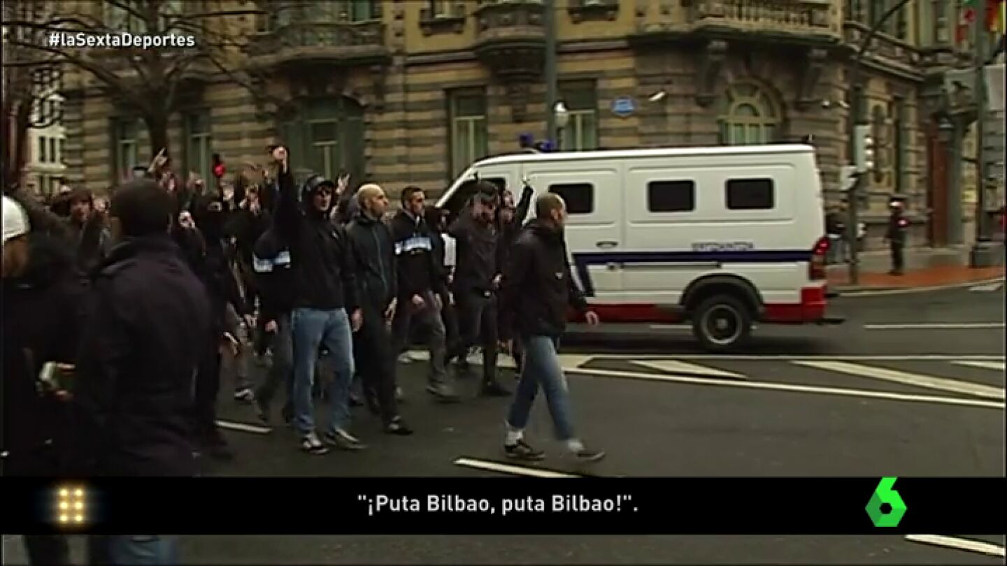 Tensi&oacute;n y confusi&oacute;n en la llegada de los ultras del Marsella a San Mam&eacute;s