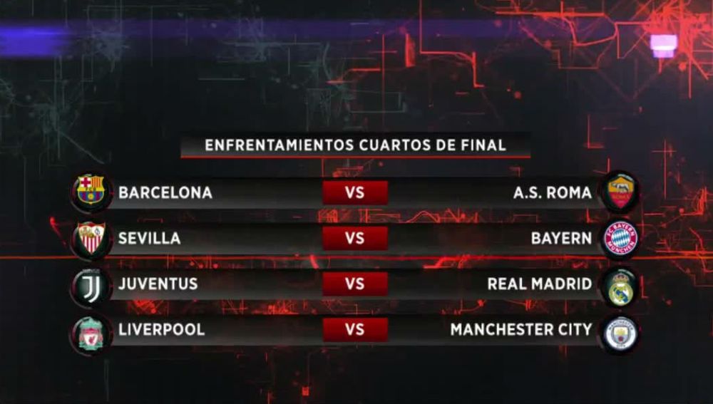 Juventus - Real Madrid, Barcelona - Roma y Sevilla - Bayern, cuartos ... Juventus - Real Madrid, Barcelona - Roma y Sevilla - Bayern, cuartos ...