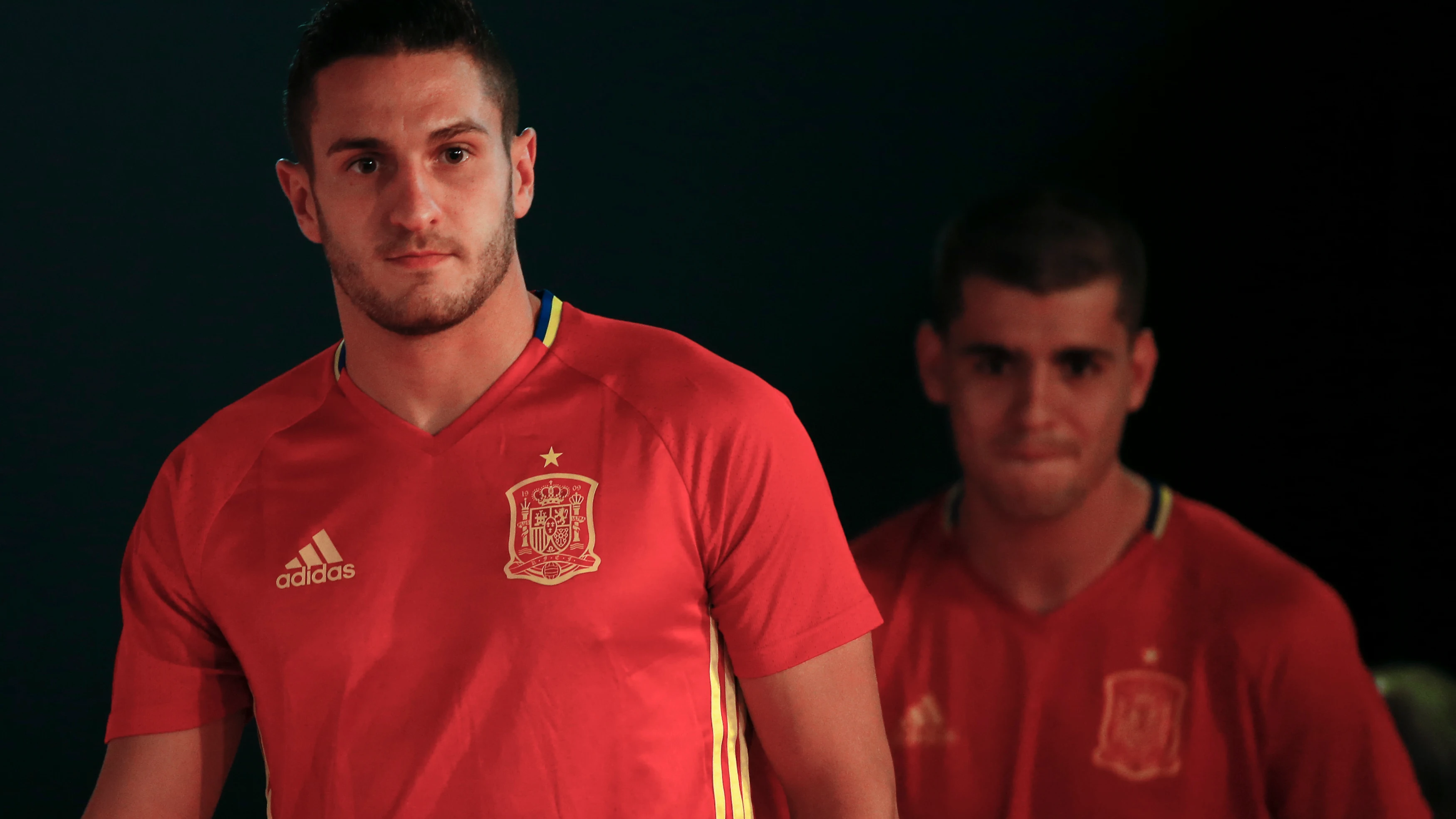 Koke, con Morata en segundo plano