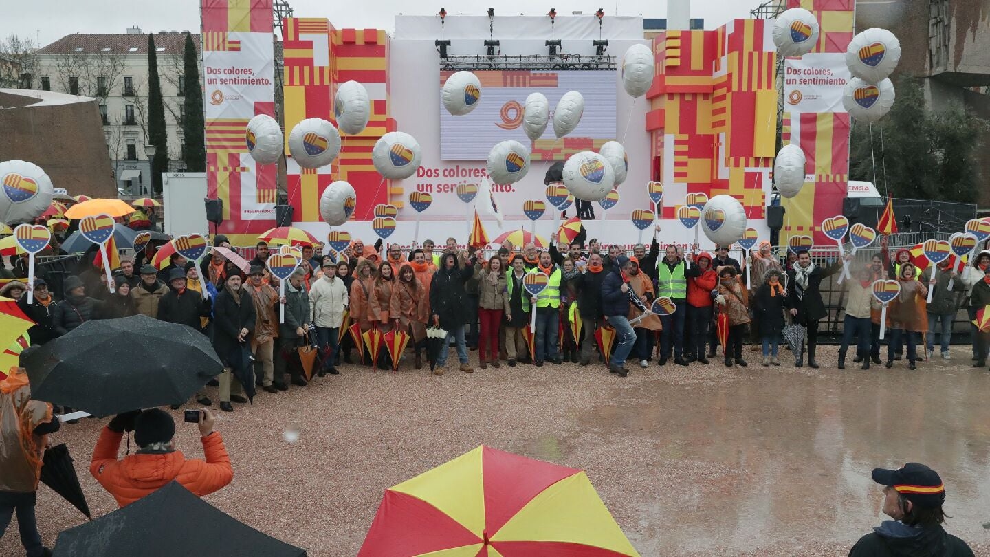 Vista de la manifestaci&oacute;n convocada por Societat Civil Catalana en Madrid