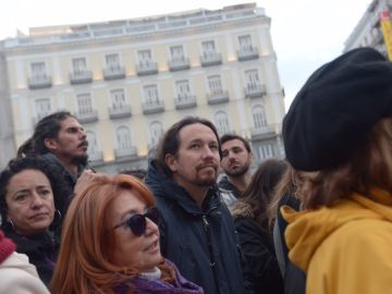 Pablo Iglesias en la manifestación de los pensionistas en Madrid Pablo Iglesias en la manifestación de los pensionistas en Madrid
