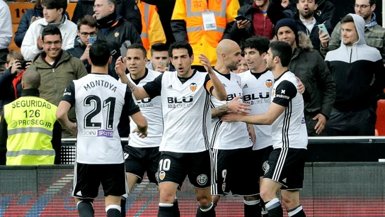 El Valencia celebra un gol El Valencia celebra un gol