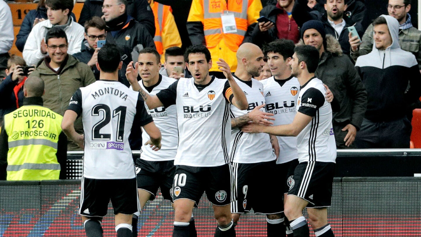 El Valencia celebra un gol