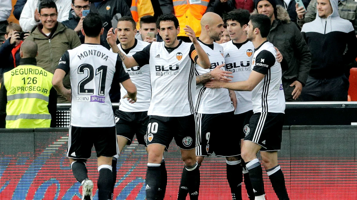 El Valencia celebra un gol