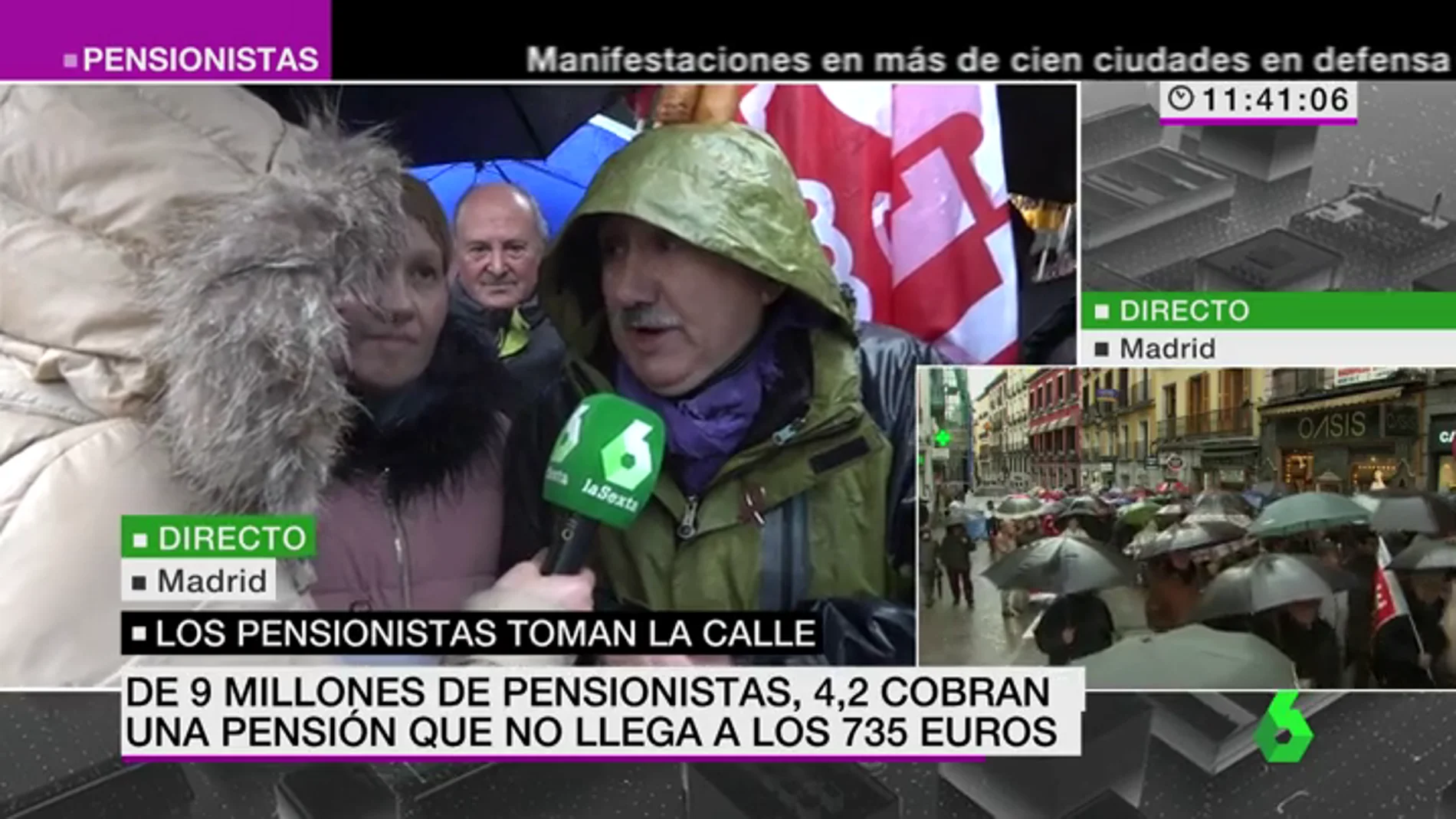 Pepe Álvarez en la manifestación de los pensionistas