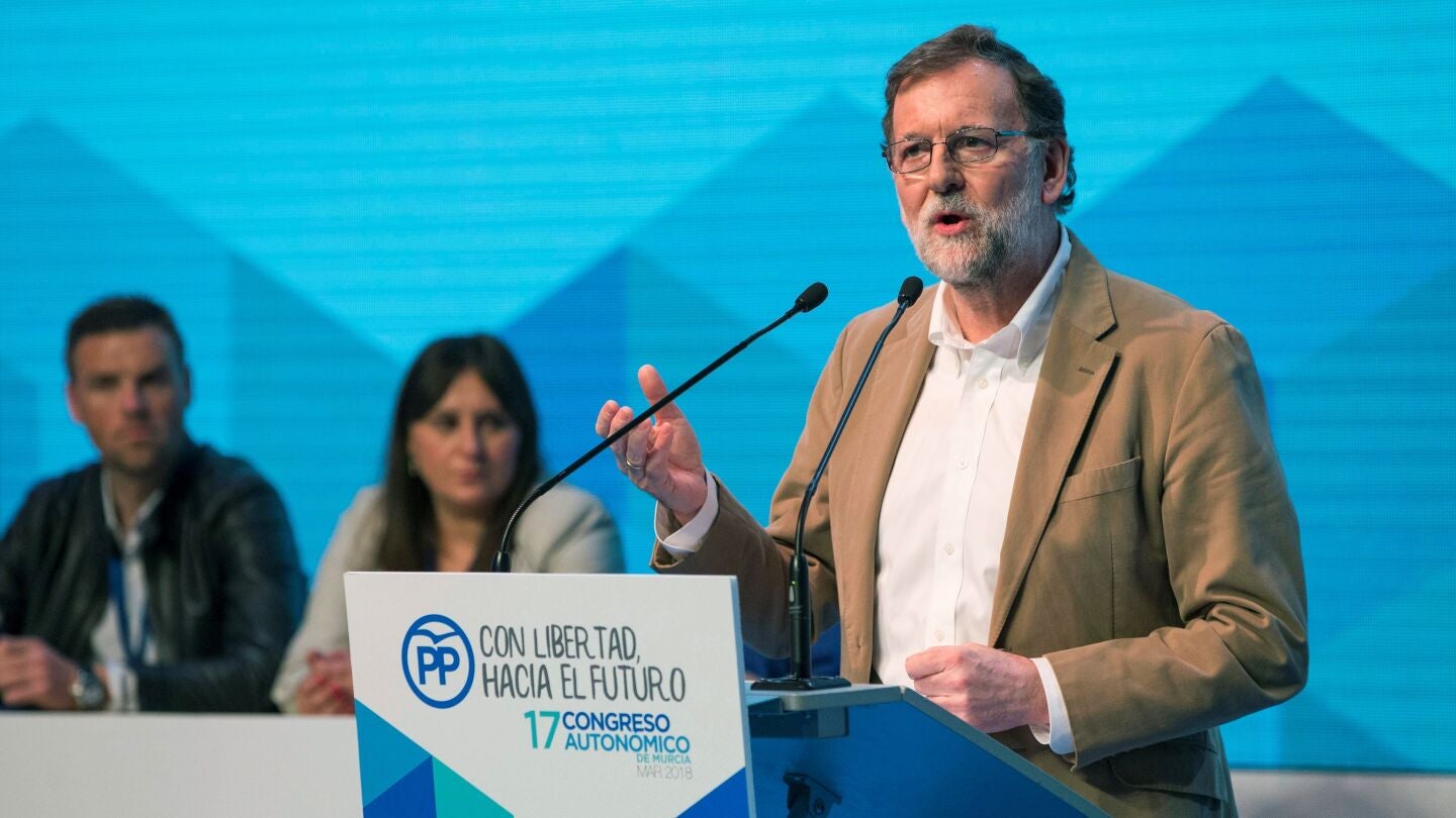 El presidente del Partido Popular Mariano Rajoy, durante su intervenci&oacute;n en el XVII Congreso extraordinario del PP 