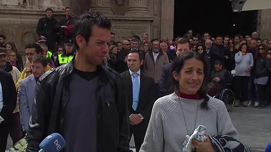 Los padres de Gabriel Cruz, tras el funeral Los padres de Gabriel Cruz, tras el funeral