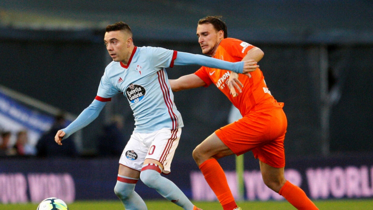 Aspas, en el partido ante el M&aacute;laga