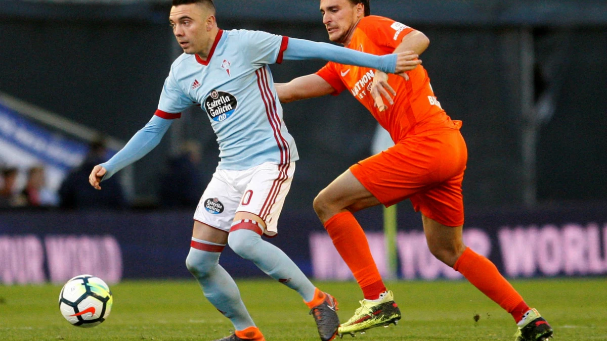 Aspas, en el partido ante el Málaga