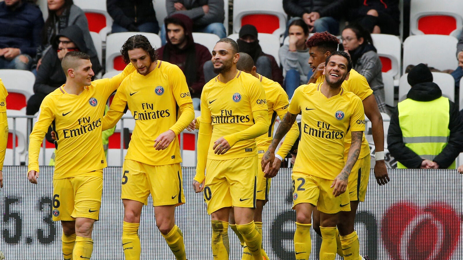 El PSG celebrando la victoria ante el Niza