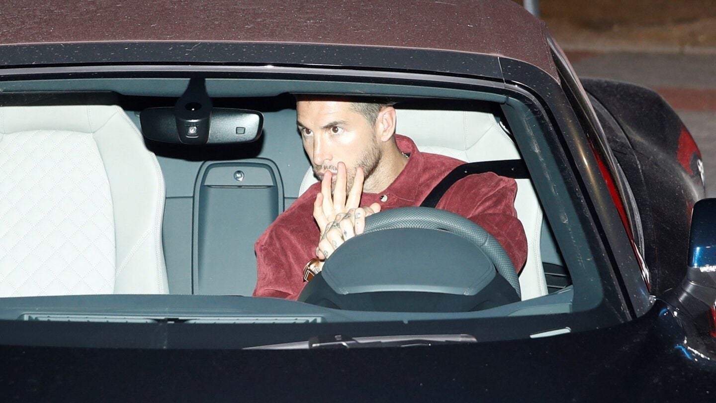 Sergio Ramos, a su llegada a Las Rozas