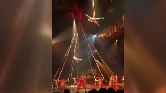 Momentos antes de la muerte del acróbata del Circo del Sol Momentos antes de la muerte del acróbata del Circo del Sol
