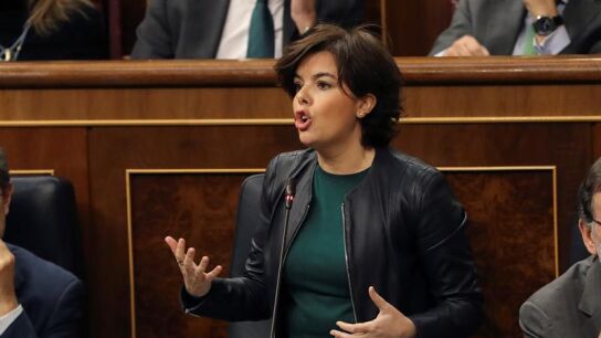 La vicepresidenta del Gobierno, Soraya S&aacute;enz de Santamar&iacute;a, en el congreso