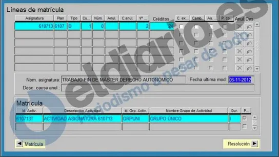 Pantallazo que muestra que en noviembre de 2012 Cifuentes hizo el trámite para presentarse de nuevo Pantallazo que muestra que en noviembre de 2012 Cifuentes hizo el trámite para presentarse de nuevo