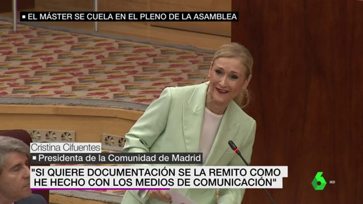 Cifuentes en la Asamblea de Madrid Cifuentes en la Asamblea de Madrid
