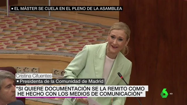 Cifuentes en la Asamblea de Madrid