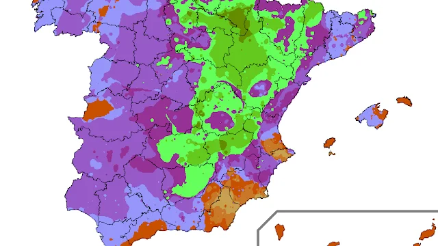 Posición de la precipitación en el mes de Abril