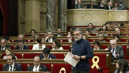 Carles Riera, en el Parlament Carles Riera, en el Parlament