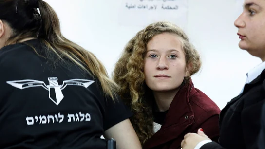 Imagen de archivo de Ahed Tamimi en la Corte militar Imagen de archivo de Ahed Tamimi en la Corte militar