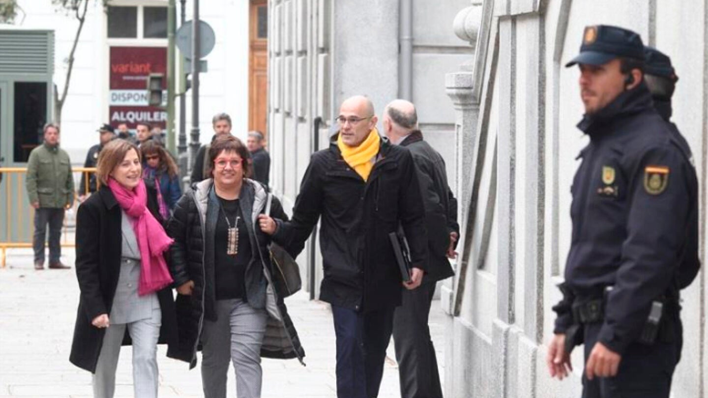 Forcadell, Bassa y Romeva a su llegada al Supremo