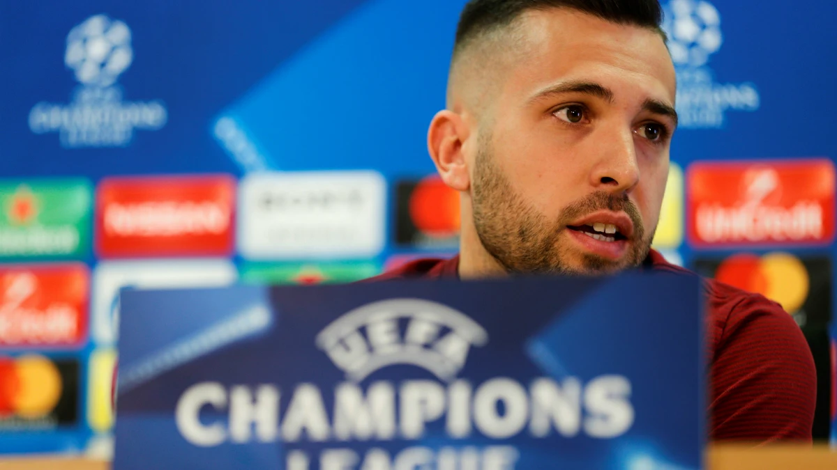 Jordi Alba, en rueda de prensa