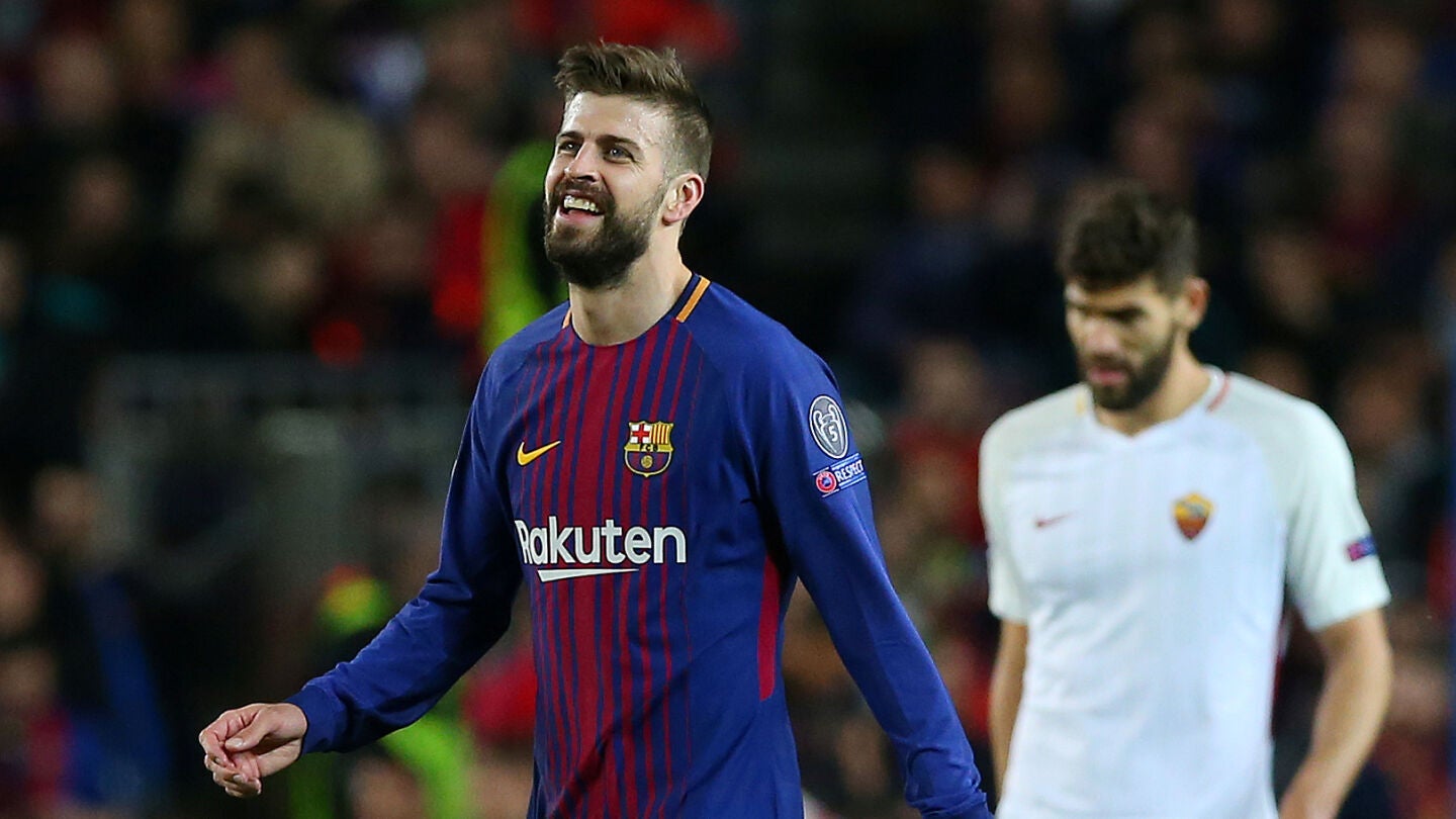 Gerard Piqu&eacute;, en el partido ante la Roma