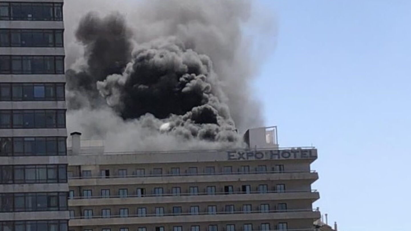 Incendio en el Expo Hotel Barcelona