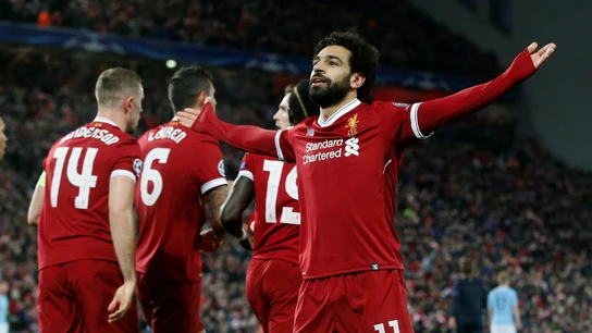 Salah celebra un gol con el Liverpool Salah celebra un gol con el Liverpool