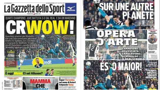 Las portadas de la prensa con el gol de chilena de Cristiano Las portadas de la prensa con el gol de chilena de Cristiano
