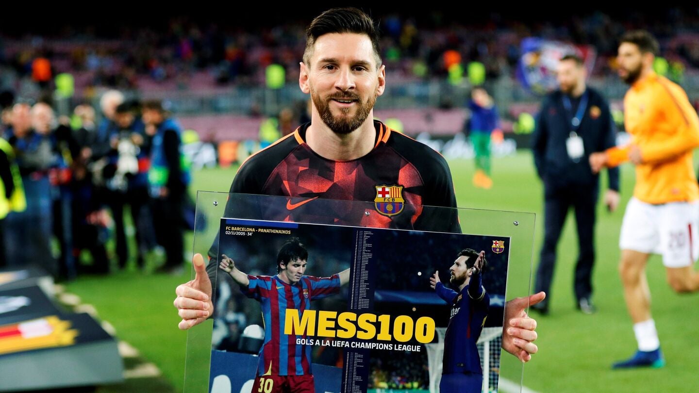 Leo Messi, durante su homenaje en el Camp Nou