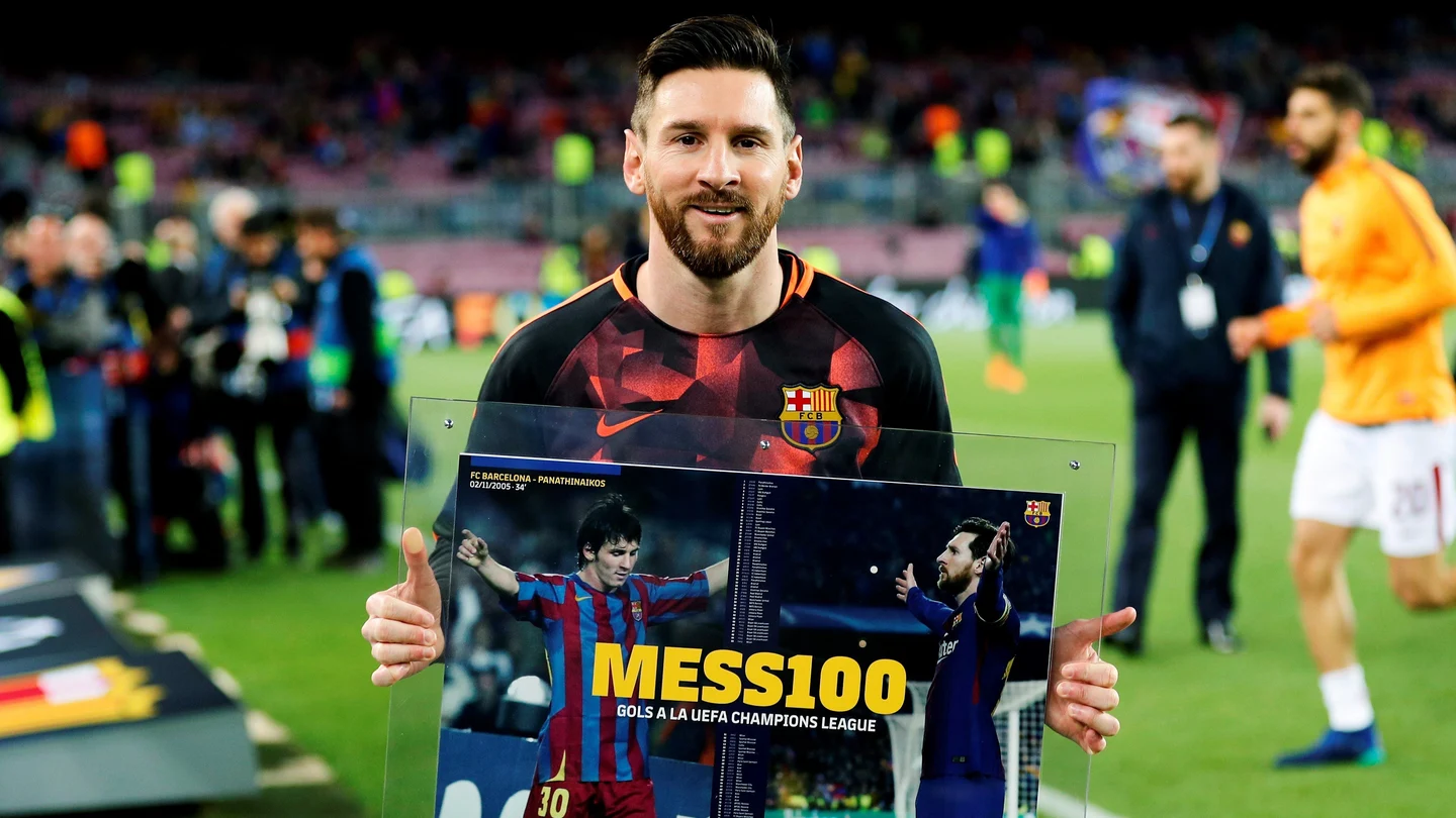 Leo Messi, durante su homenaje en el Camp Nou Leo Messi, durante su homenaje en el Camp Nou