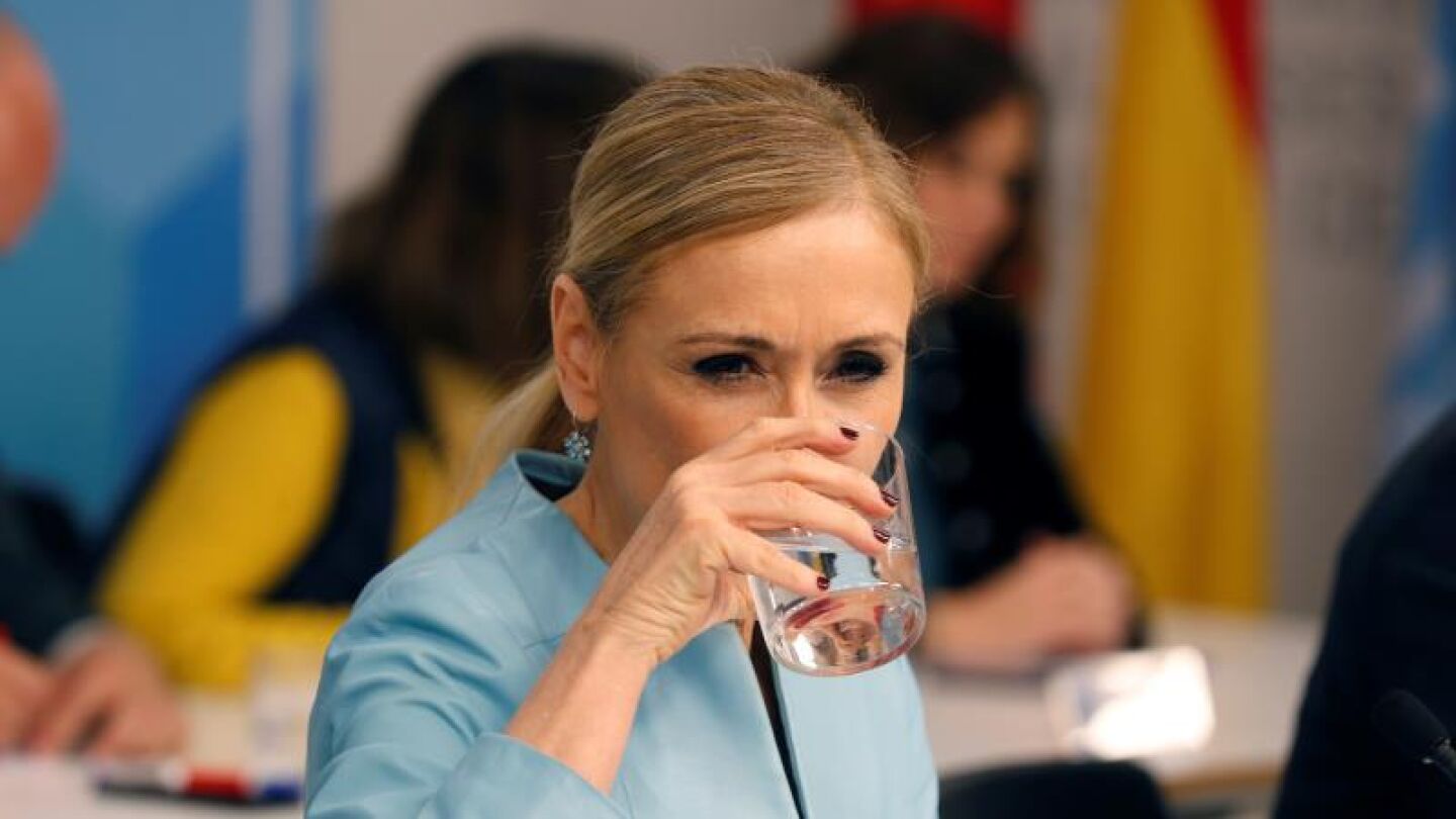 La presidenta de la Comunidad de Madrid, Cristina Cifuentes, durante la reuni&oacute;n del Comit&eacute; Ejecutivo del PP de Madrid