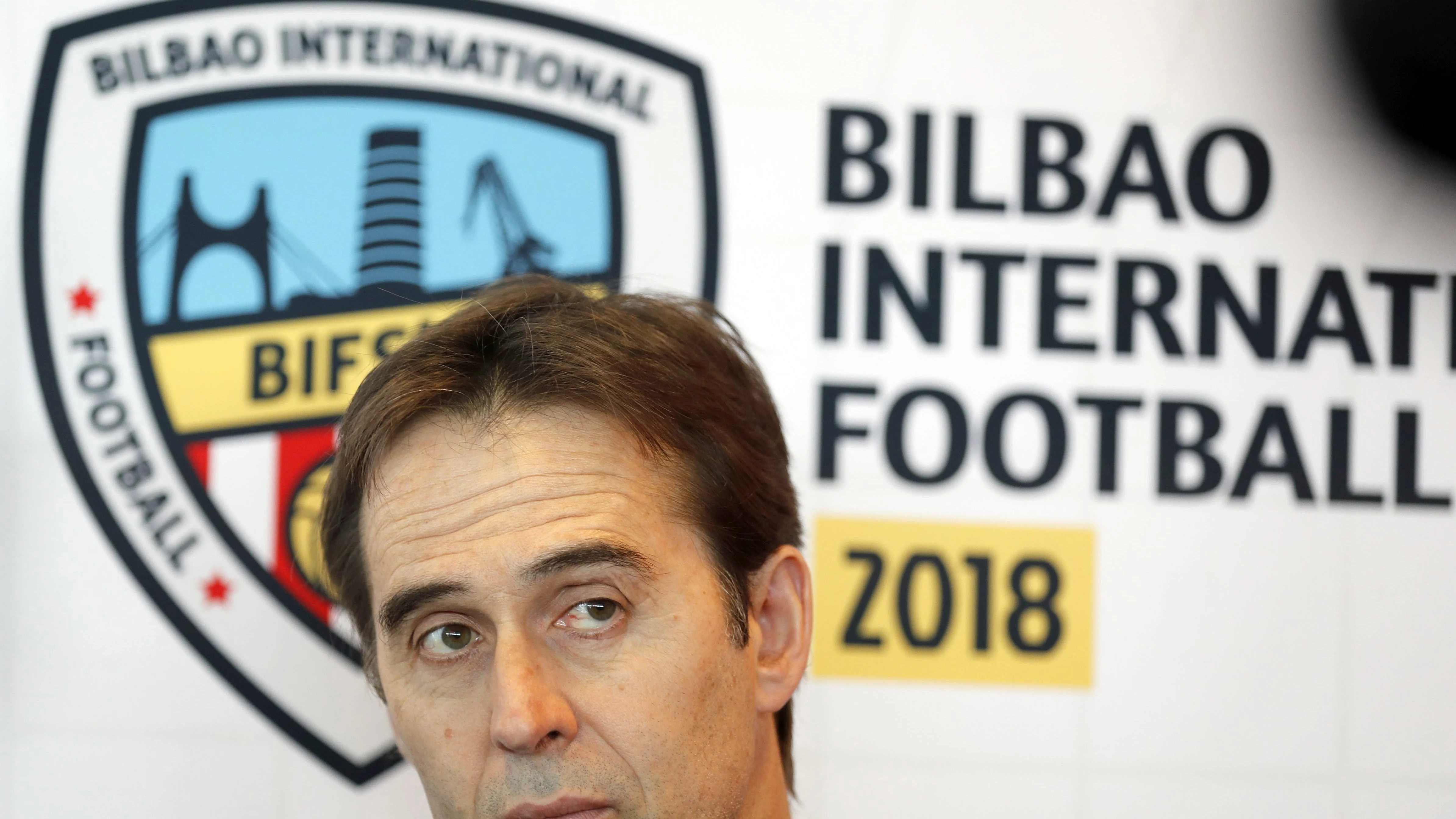 Lopetegui, durante la conferencia