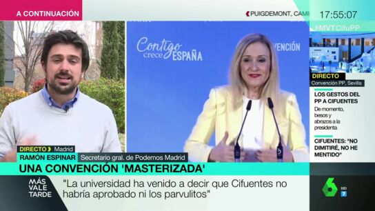 Ram&oacute;n Espinar: "La URJC ha venido a decir que Cristina Cifuentes no habr&iacute;a aprobado ni los parvulitos"