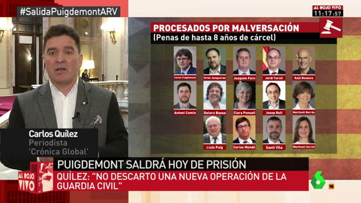 Carlos Qu&iacute;lez: "Hay una pieza secreta de malversaci&oacute;n porque es la obsesi&oacute;n de la Guardia Civil y de Llarena"