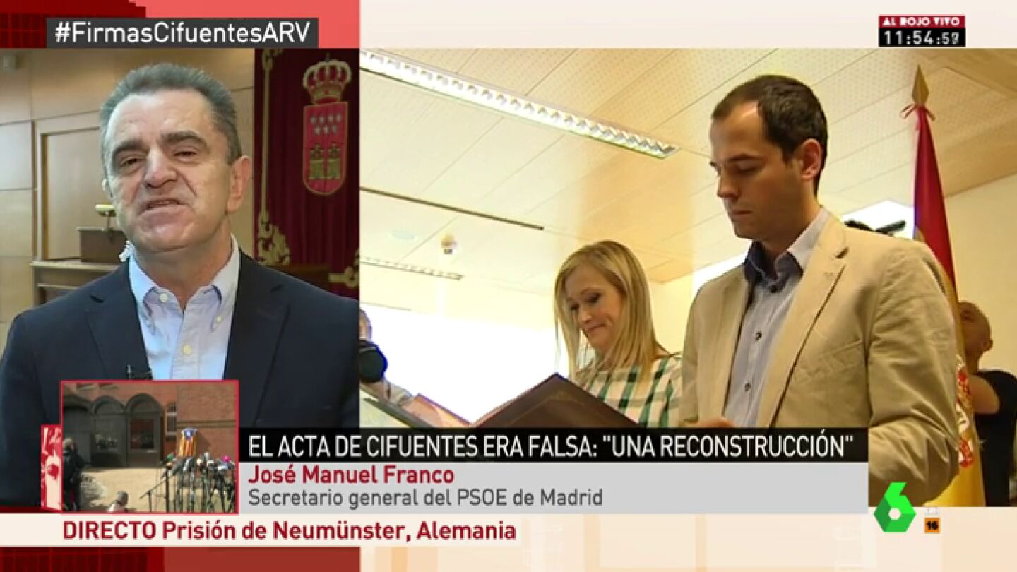 Jos&eacute; Manuel Franco: "Hay responsabilidad pol&iacute;tica de Cifuentes. No existe m&aacute;ster ni trabajo y existe un aut&eacute;ntico sainete"