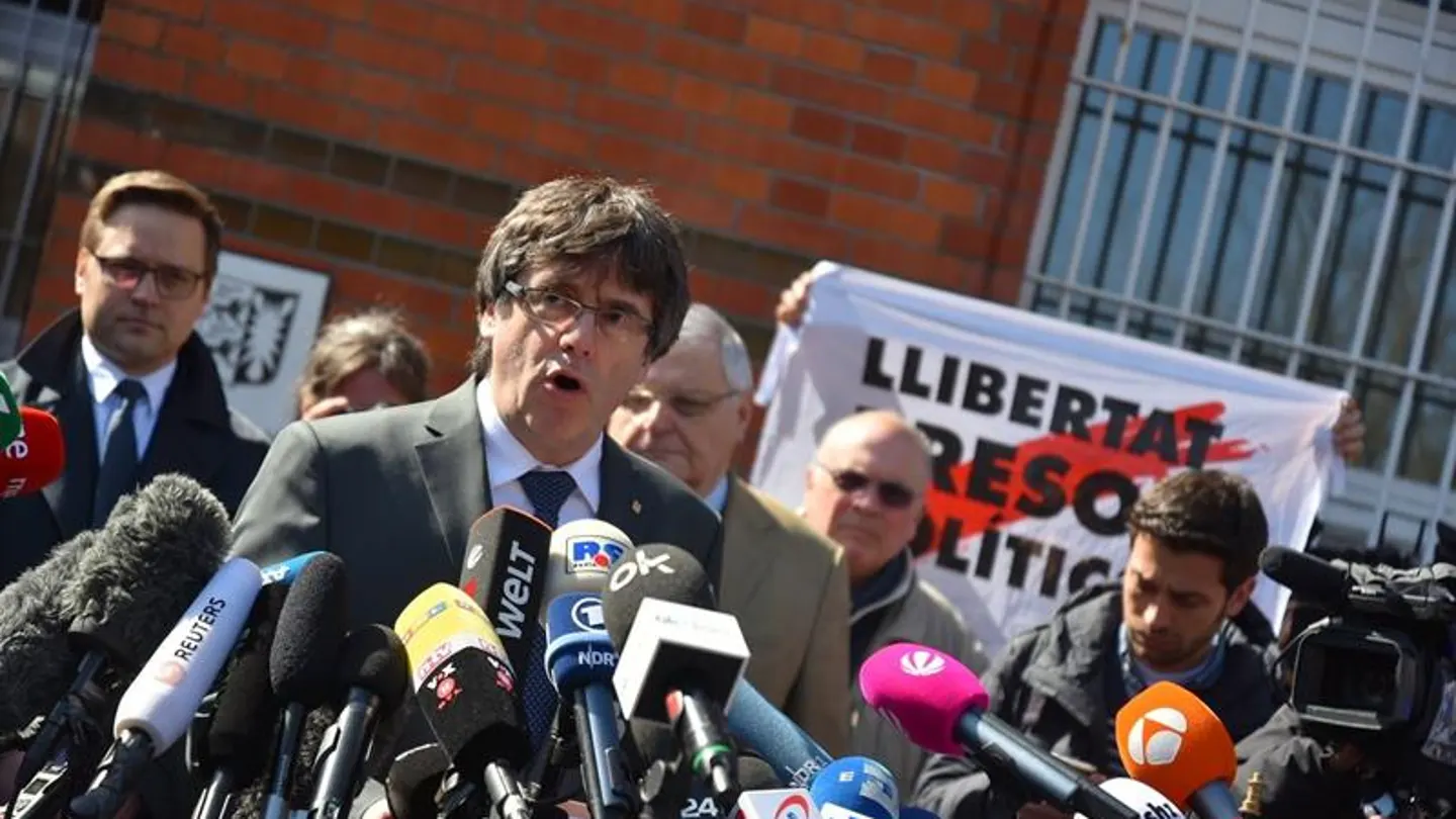 Carles Puigdemont, a su salida de la cárcel Carles Puigdemont, a su salida de la cárcel