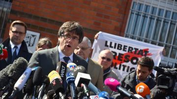 Carles Puigdemont, a su salida de la cárcel