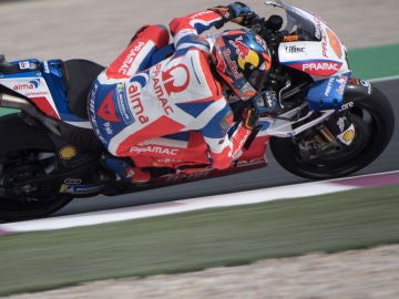 Miller, a bordo de su moto durante la carrera