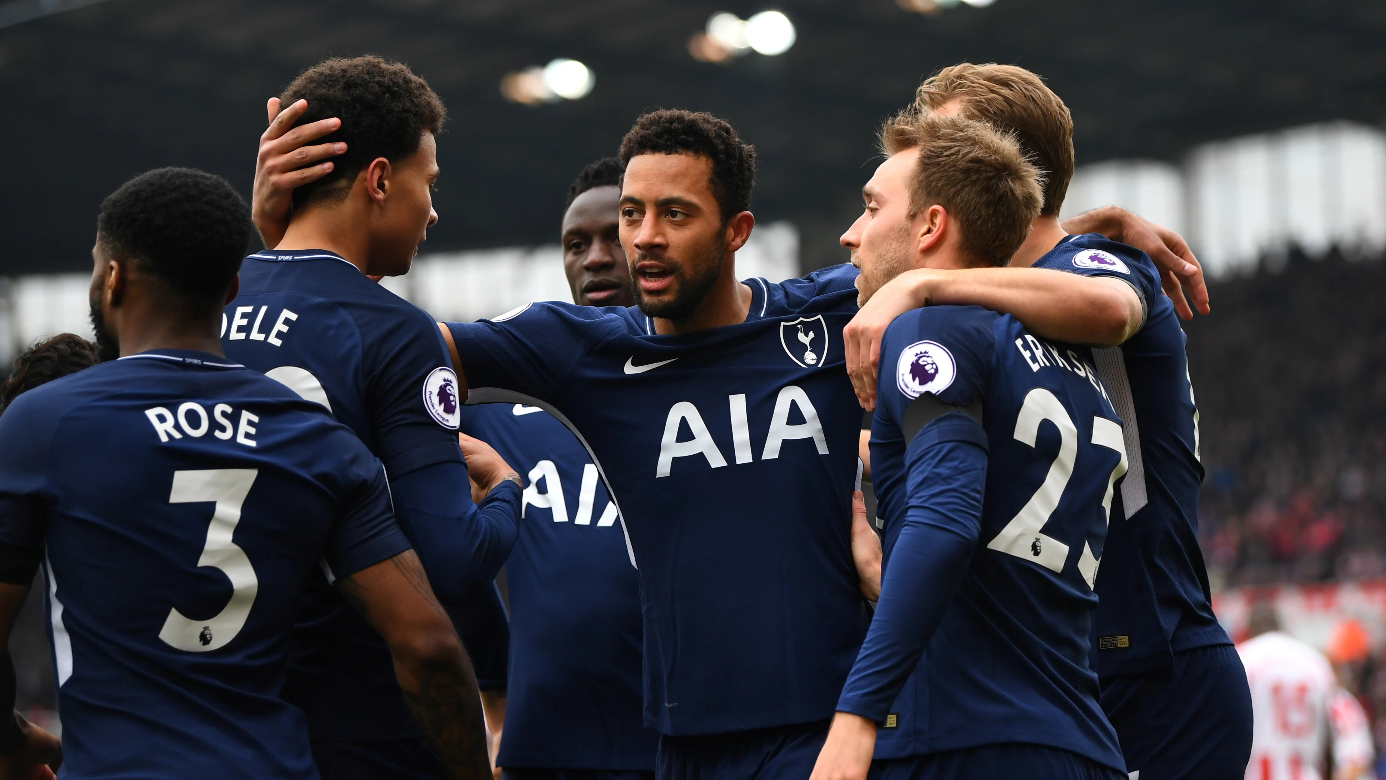 El Tottenham celebrando el gol ante el Stoke El Tottenham celebrando el gol ante el Stoke
