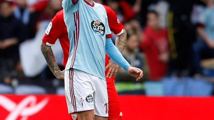 Iago Aspas celebra un gol ante el Sevilla