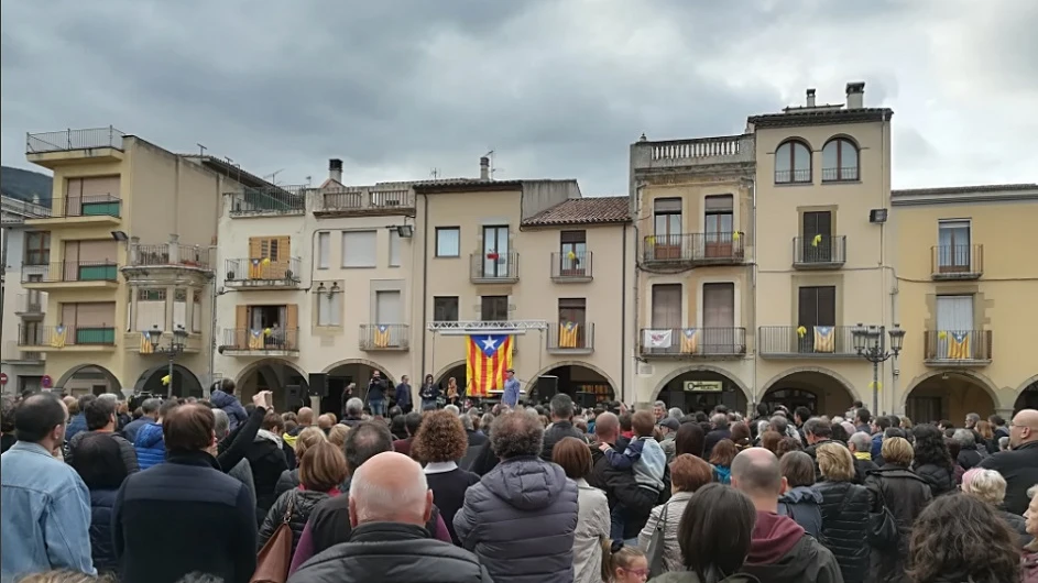 manifestación en Amer, Girona