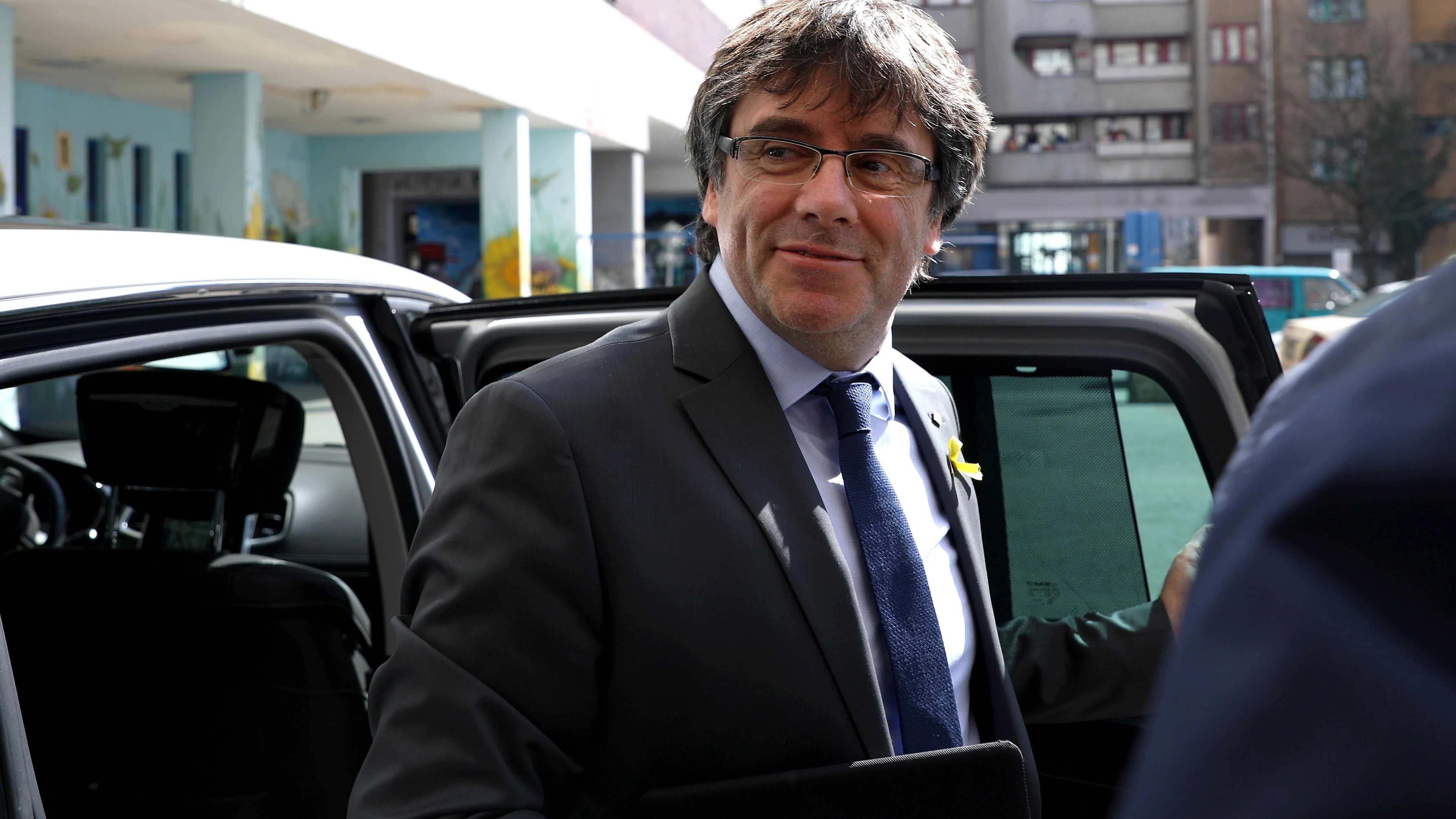 El expresidente catalán Carles Puigdemont a su llegada a una rueda de prensa en Berlín 